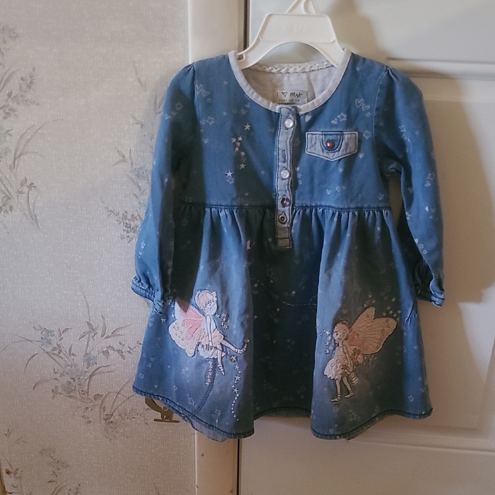 Next Blue Fairy Print Kids Dress